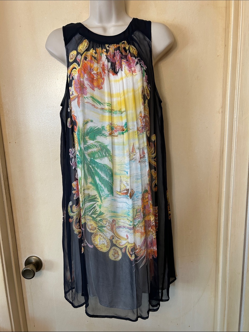 Anthropologie Moulinette Soeurs Varnese Silk Watercolor Dress Size 6